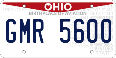 OH license plate GMR5600