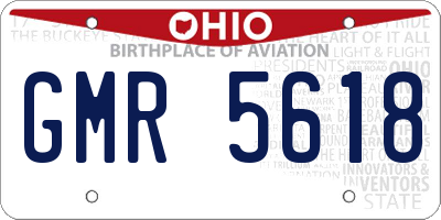 OH license plate GMR5618