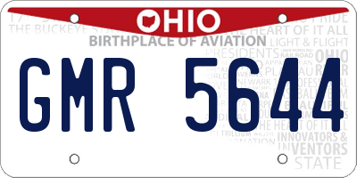 OH license plate GMR5644