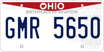 OH license plate GMR5650