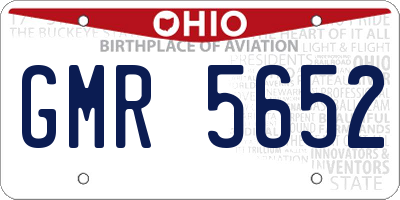 OH license plate GMR5652