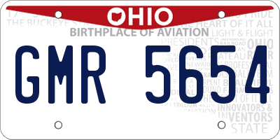 OH license plate GMR5654