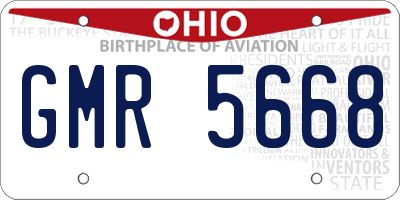 OH license plate GMR5668