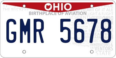 OH license plate GMR5678