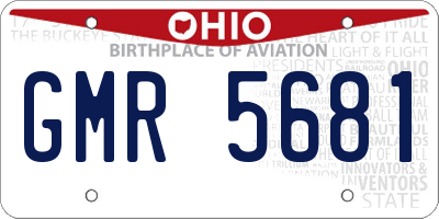 OH license plate GMR5681