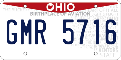 OH license plate GMR5716