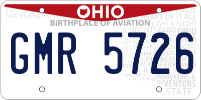 OH license plate GMR5726