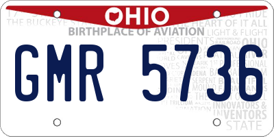OH license plate GMR5736