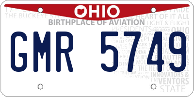 OH license plate GMR5749