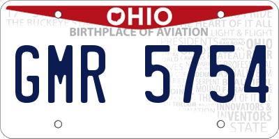 OH license plate GMR5754