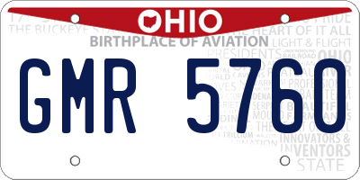 OH license plate GMR5760