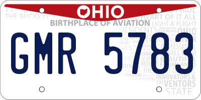 OH license plate GMR5783