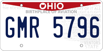 OH license plate GMR5796