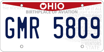 OH license plate GMR5809