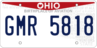 OH license plate GMR5818