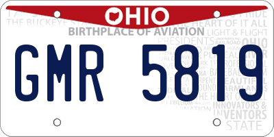 OH license plate GMR5819
