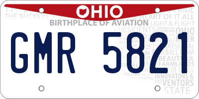 OH license plate GMR5821