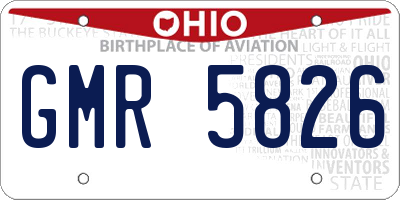 OH license plate GMR5826