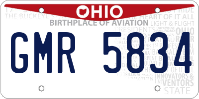 OH license plate GMR5834