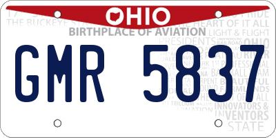 OH license plate GMR5837