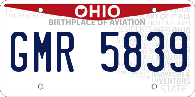 OH license plate GMR5839