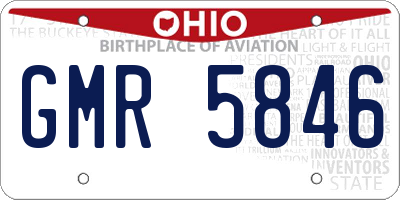 OH license plate GMR5846