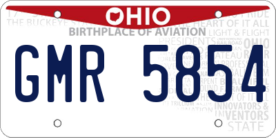 OH license plate GMR5854