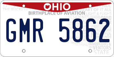 OH license plate GMR5862