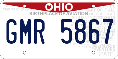 OH license plate GMR5867