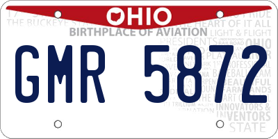 OH license plate GMR5872