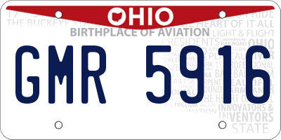 OH license plate GMR5916