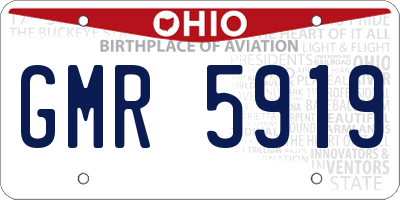 OH license plate GMR5919