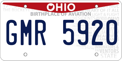 OH license plate GMR5920