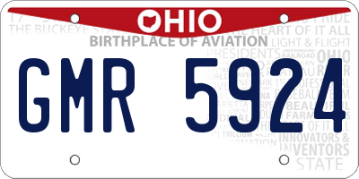 OH license plate GMR5924
