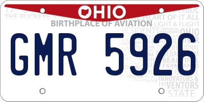 OH license plate GMR5926