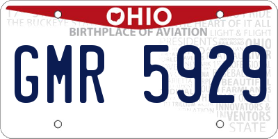 OH license plate GMR5929
