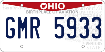 OH license plate GMR5933