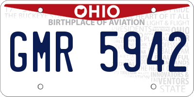 OH license plate GMR5942