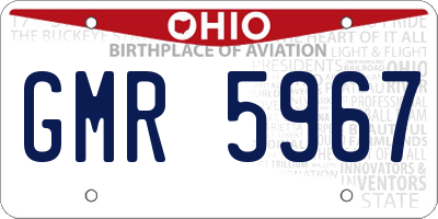 OH license plate GMR5967