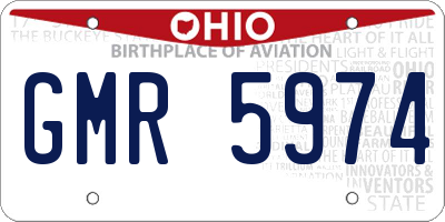 OH license plate GMR5974