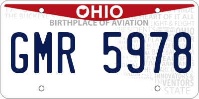 OH license plate GMR5978