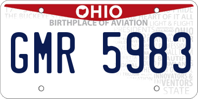 OH license plate GMR5983