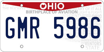 OH license plate GMR5986
