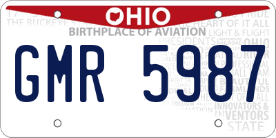 OH license plate GMR5987