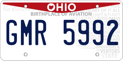 OH license plate GMR5992