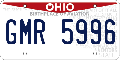 OH license plate GMR5996