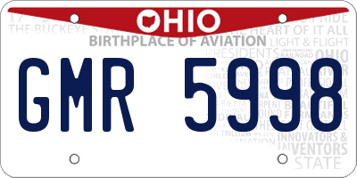 OH license plate GMR5998