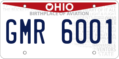 OH license plate GMR6001