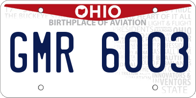 OH license plate GMR6003
