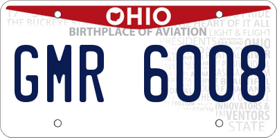 OH license plate GMR6008
